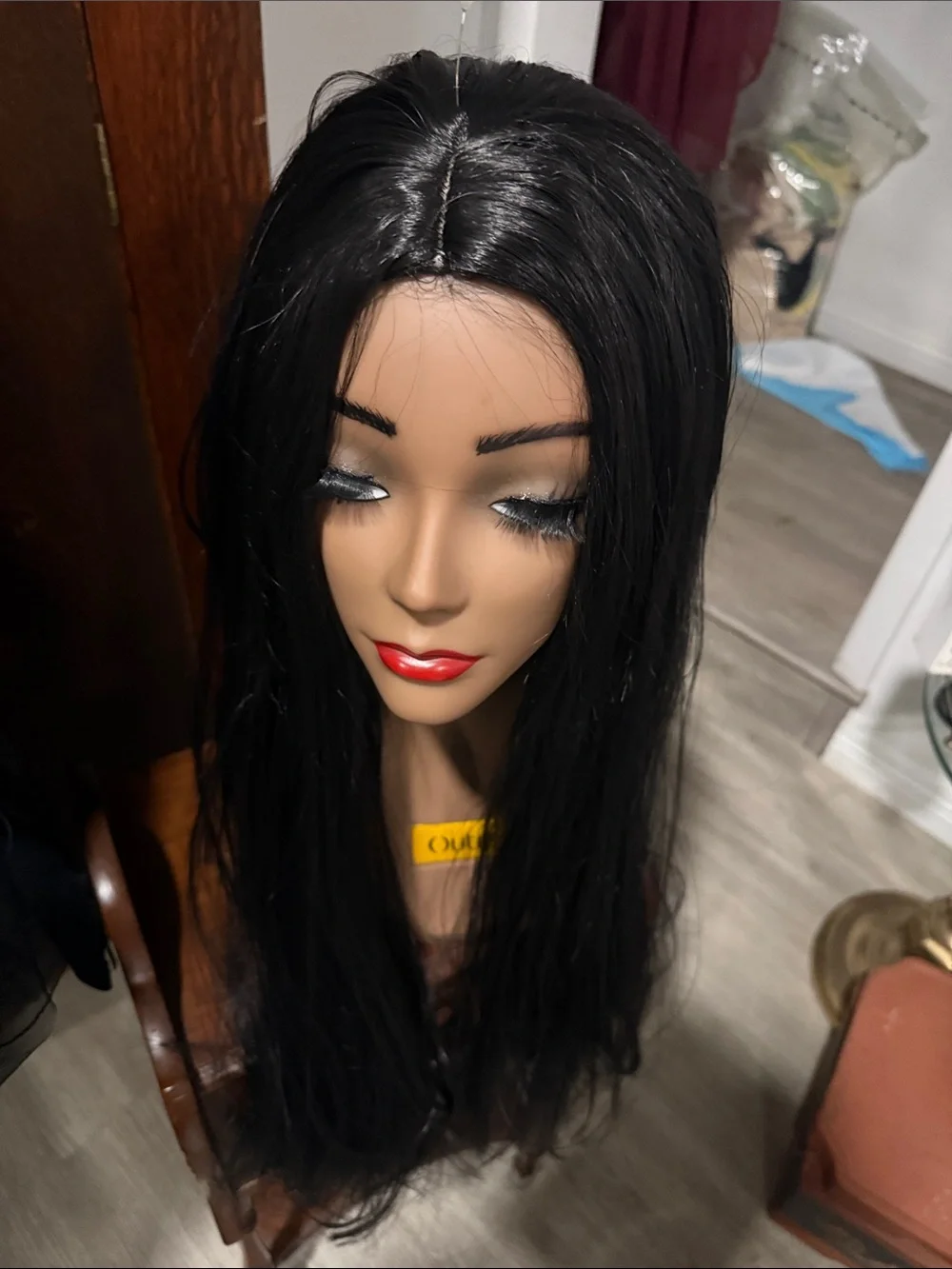 Elegant Black Halter Witch Dress w/ Wig
